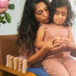 Loveveri Wooden Emotion Dolls the Observer Play Kit for Ages 37-39 months.